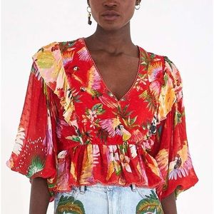 Farm Rio Macaw Mix Blouse